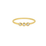 Three Diamond Dots Ring