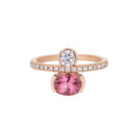 Kiss Ring  with Diamond and Rubellite