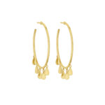 Hoops with Golden Tear Drops